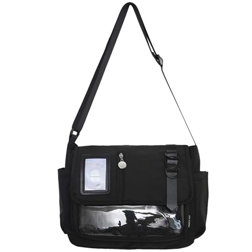 Bolso escolar de nylon con ventana transparente para proteger tus pines