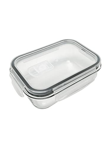 Felio フードコンテナ 耐熱ガラス 長方形 M 640ml 空気弁付きフタ 電子レンジ対応 オーブン対応 食洗機対応 F20618