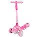 Micro Kickboard, Pieghevole Monopattino Monopattino a 3 Ruote Scooter Elettrico Leggero, Manubrio Regolabile in Altezza, Piattaforma Spessa E Antiscivolo, Movimento Attivato 3 Ruote Luminose a(rosa)