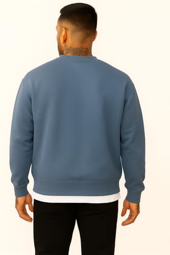 JustBlanks Sweatshirts for Men Fleece Men’s Sweatshirt Cotton Blend Mens Crewneck Sweatshirt Regular-Fit Pullover Sweatshirt2