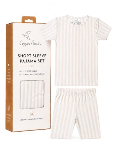 Copper Pearl 2 Piece Pajama Sets, Stylish Short Sleeve Pajamas for Babies Toddlers and Kids, Ultra-Soft Premium Material, 12 Months, Coastal