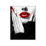 Wandbilder Modern Abstrakt Roter Lippenstift Nägel Retro 