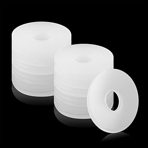 100 Pcs 3/4 Inch Clear Vinyl Replacement Washers Flat Washer Gasket 1/16 Inch (2 mm) Thickness Washer Spacer for Glass Shower Door Handle Towel Bars Replacement Parts for Standoff Cap Assemblies