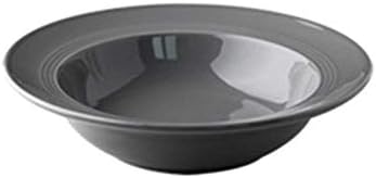 REEEDOM Western-Style Solid Color Ceramic Bowl, 7.5-Inch Large-Capacity 300ML Pasta Salad Bowl, Nordic Style Spiral Texture Soup Bowl Three Colors are Available,Gray,19.55CM
