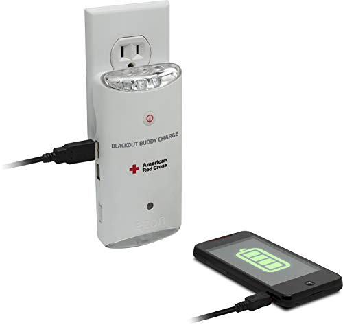 American Red Cross Blackout Buddy Charge Emergency LED Flashlight, Blackout Alert, Nightlight & Phone Charger (Pack of 2) - Thumbnail 3