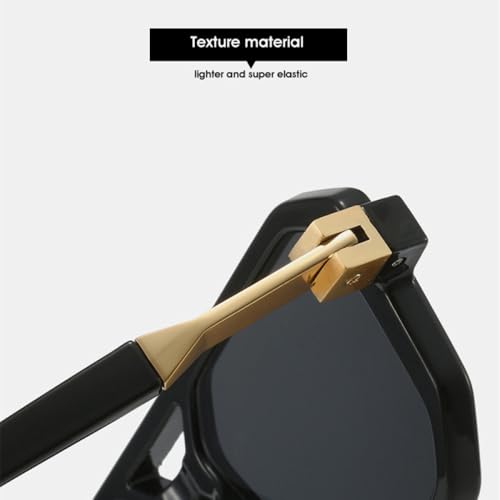 Lunettes de soleil à double ponts et verres polygonaux dégradés de mode - 2