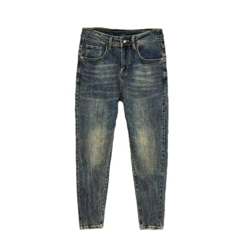 Men's Slim Fit Vintage Denim Jeans Harajuku Style Retro Straight Pants Spring Fall Casual Wear
