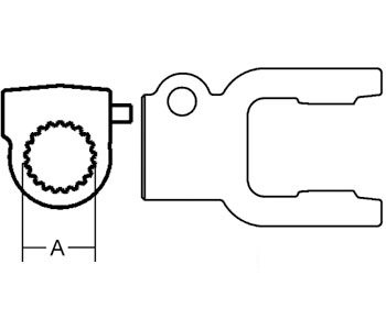 Tractor Yoke SpLined 1 1/8