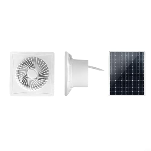 Carpango Ventilador extractor, ventilador de escape solar de 12 V CC para el hogar, cocina y baño, diseño sin mosquitos, funciona con energía solar (6 pulgadas)