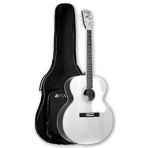 TARIO 42'' Acoustic Antique Jumbo Guitar Solid Spruce Top Mahogany Back and Sides Okoume Neck