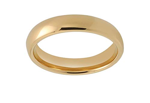Crownal 1Mm 2Mm 3Mm 4Mm 5Mm 6Mm 7Mm 8Mm Tungsten Silver/Yellow Gold/Rose Gold/Black Wedding Band Ring Men Women Plain Dome Polished Comfort Fit Size 3 To 17 (Gold 3Mm,9) #TOP1