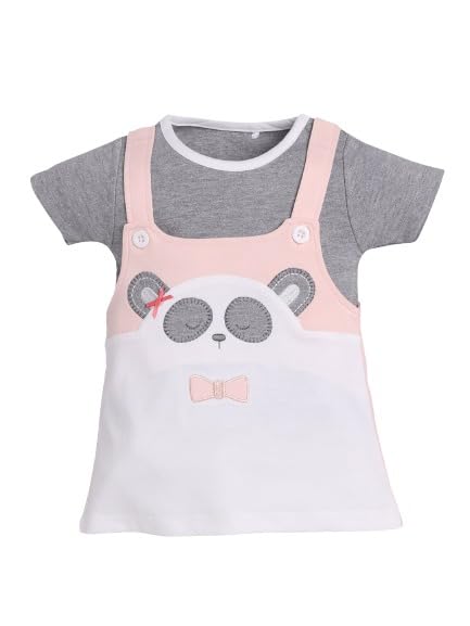 Image of Baby GO Cotton Baby Girls Frock Dress with Bow | Full Sleeve Casual Dress | Checked Winter Wear Princess Skirt Outfit for New Born Baby Girls