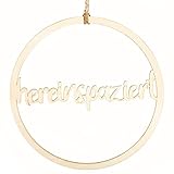 Logbuch-Verlag filigraner Türkranz aus Holz mit Text HEREINSPAZIERT - Holzkranz Türschmuck zum Aufhängen