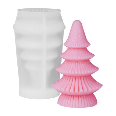 Christmas Tree Silicone Mold, 3D Candle Molds Handmade Candle Making Mould for DIY Aromatherapy Wax Candle Soap Concrete Clay Craft Home Party Decor Flexibility and Durable to Reuse (tower) Cover