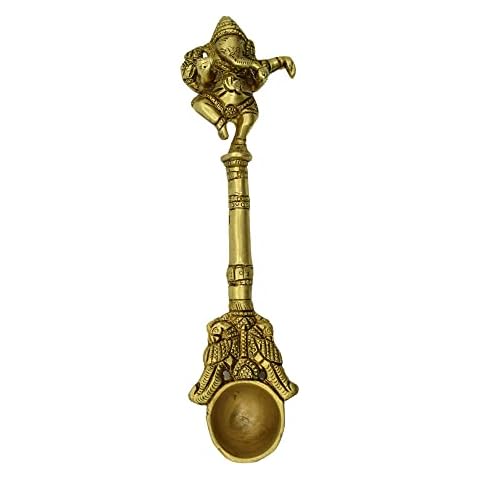 Dalvkot Ganesh Hawan Spoon for Pouring Ghee in Homam / Brass Spoon Used for Havan and Pooja Cover