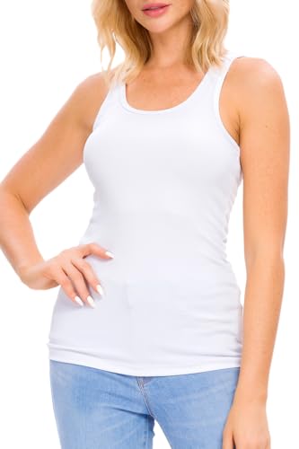RASPBERRY PUDDING White Ribbed Tank Top Woman...