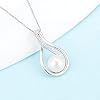 LGSY Twisted Waterdrop CZ Bail Pendants for Pearl Jewelry Making Sterling Silver, Design Pendant Fitting for Fashion Jewelry #4