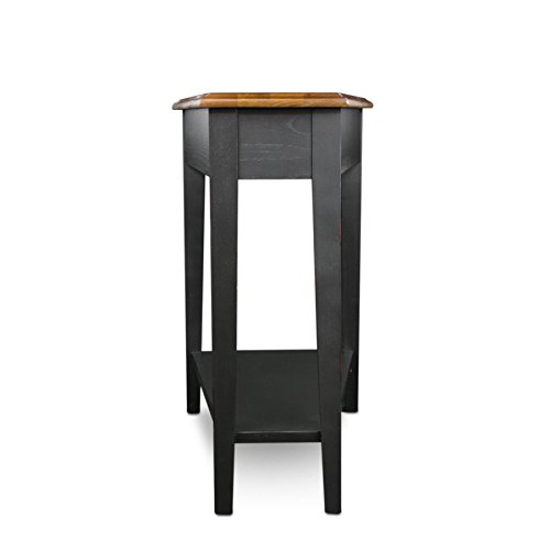Image of Leick Home Haven Ridge Wedge End Table, 15 inch, Slate with Medium Oak