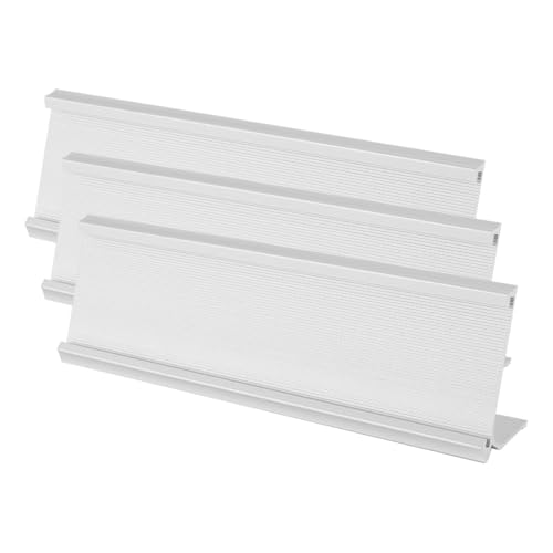 Ubric 3er-Set Namensschildhalter für Schreibtische, 20 x 6 cm, L-förmig, Metall, Silber