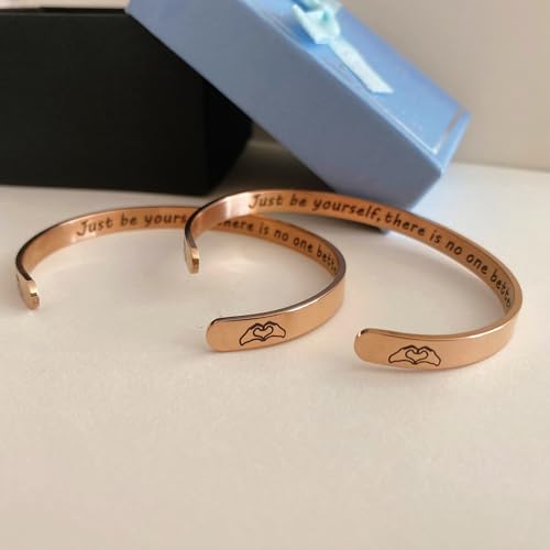 Tay Quotes Merch Bracelet, Birthday Gifts Inspired Fans Bracelet with 'Just Be Yourself' Engraving, Music Lover Gift Stuff Accessories Jewelry for Women4