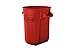 Suncast Commercial 20 Gallon Resin Utility Trash Can, Red