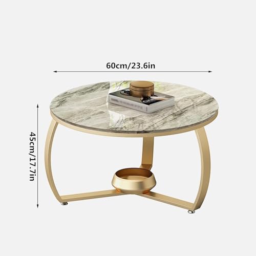 Image of Coffee Table Side Table, MDF Metal, with Storage Basket for Living Bedroom | Side End Table for Living Room, Bedroom, Office (White Gold)