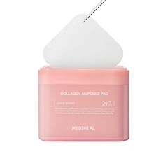 MEDIHEAL Collagen Ampoule Pad – Square Cotton Facial Toner Collagen & Ceramide - Skin Firming & Restore Elasticity - Tighte…