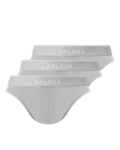SALIGIA Mens Underwear Briefs for Men Pack of 3 Modal Underwear for Men with Supportive No-Fly Pouch Low Rise Men's Briefs