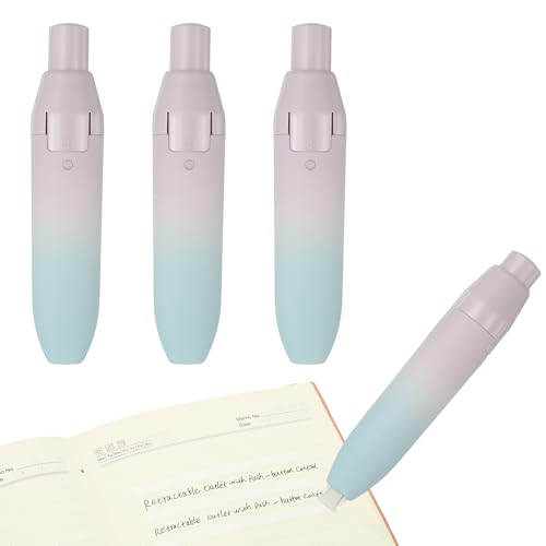 Ruban correcteur rétractable et rechargeable PATIKIL violet avec recharges anti-déchirure