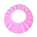 Kinnart Cuffia da doccia per bambini, impermeabile, protezione da bagno, protezione da bagno, protezione morbida per bambini, visiera regolabile, in EVA, per shampoo, doccia, colore rosa