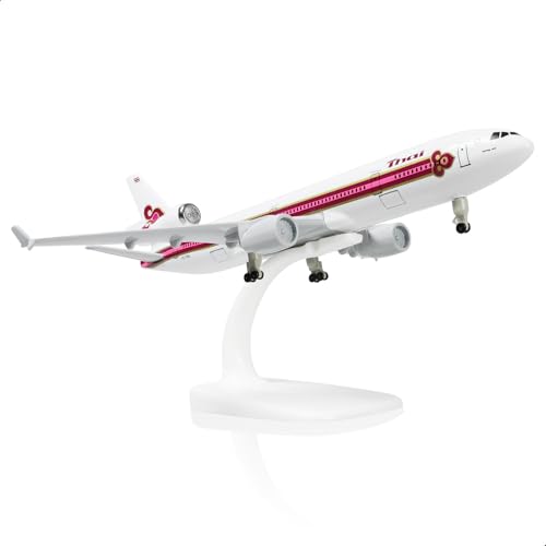 QIYUMOKE MD-11 Thai 1/300 Diecast Metal Airplane Model with Stand