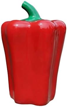 Outdoor Dustbins Kindergarten FRP Chili Shape Trash Can Recycling Compost Bins Creative Cute Large Waste&Recycling Paper Storage Bins (Color : Red, Size : 19.719.731.52inch)