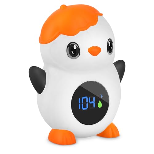 Image of Baby Thermometer,with LED Display and Temperature Warning,Kids' Bathroom Safety Products, Bath Thermometer for Infants, Newborn,BPA-Free Bath Tub Thermometer (Penguin)