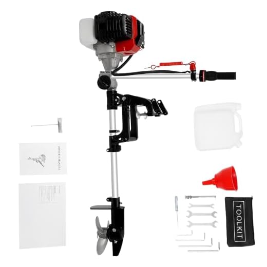 2.3 HP 2 Stroke Outboard Motor, 52CC Air Cooled Boat Engine with CDI Ignition & 360° Steering, 3-Blade Propeller, 0.22Gal Fuel Tank, Portable Outboard Motor for Inflatable Boat Kayak Fishing Yacht