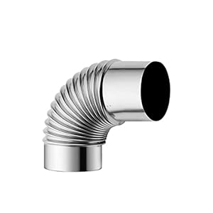 FACULX Roestvrij staal houtkachel schoorsteen, 90 ° elleboog pijp, flexibele oven buis, 6cm/7cm/8 cm hittebestendige rookgaspijp voor kachels, Houthouthoutkachel pijp