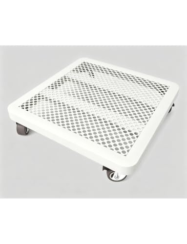 Support pot de fleur roulettes métal, plateau base mobile 50x60x8cm