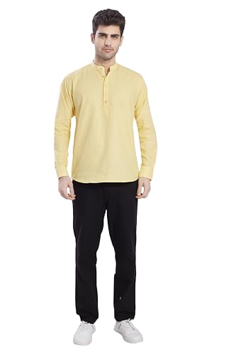 Image of DIVISIVE Men's Slim Fit Full Sleeves Cotton Short Kurta