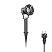 Produktbild ledscom.de LED Gartenstrahler MIBU schwarz Erdspieß für außen Edelstahl inkl. GU10 Lampe 6.8W 630lm 100° weiß
