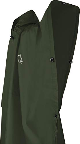 normani OUTDOOR SPORTS Regenponcho mit Kapuze - Wassersäule: 12.000 mm - Regenjacke für Damen und Herren Farbe Olive
