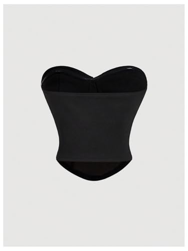 SOLY HUX Women's Y2k Tube Top Leopard Print Neck Tie Strapless Sleeveless Asymmetrical Hem Corset Crop Tops2