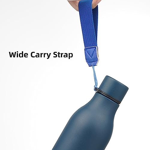 Image of Konokyo Insulated Water Bottle with Strap,18 oz Double Wall Stainless Steel Vacuum Bottles Metal Water Flask,Navy Blue
