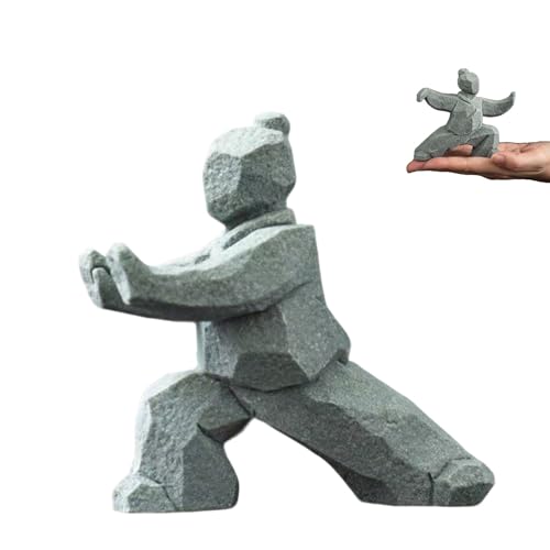 Sculpture Tai Chi Yin Yang, Ornement de méditation en grès, décoration Feng Shui d'inspiration Zen pour la Maison ou Le Bureau.(Color c)