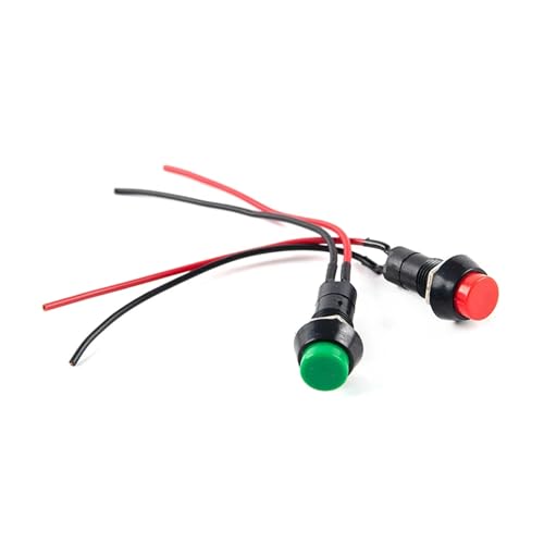 Interruptor de bocina modificado coche botón pequeño rojo verde recambio universal 5