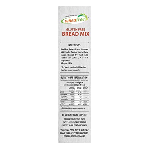 Image of Wheafree Gluten Free Bread Mix 1 kg | Neutral Flavour| Quick and Easy to Bake | Sweet and Savoury Preparations |Gluten Free