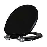 Détails du produit : abattant WC à fermeture douce. Matériel: bois Dimensions (L x l x h) : 43,5 x 37,6 x 5,8 cm. Avec charnières réglables, s'adapte à presque tous les WC standard.