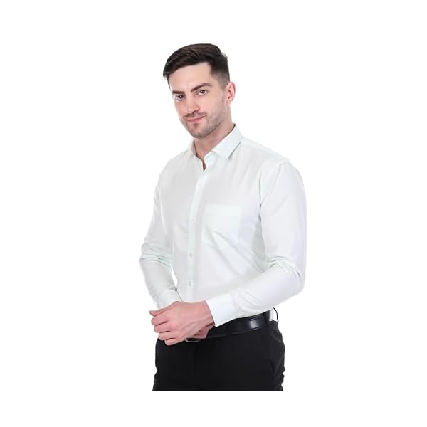 Sparrow Outfit Men’s Cotton Blend Regular Fit Shirt | Casual Wear Formal Shirts for Men and Boys | Spread Collar Long Sleeve Button Down Shirt for Office Parties Special Occasions (Faded Sage)