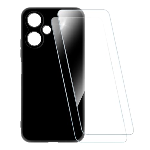 ESACMOT �v�����g�P�[�X + 2�������K���X�t�B���� Xiaomi Redmi 13R 5G �Ƃ̌݊�������, �Ռ��z���\�t�g�J�o�[ HD�N���A (�u���b�N)
