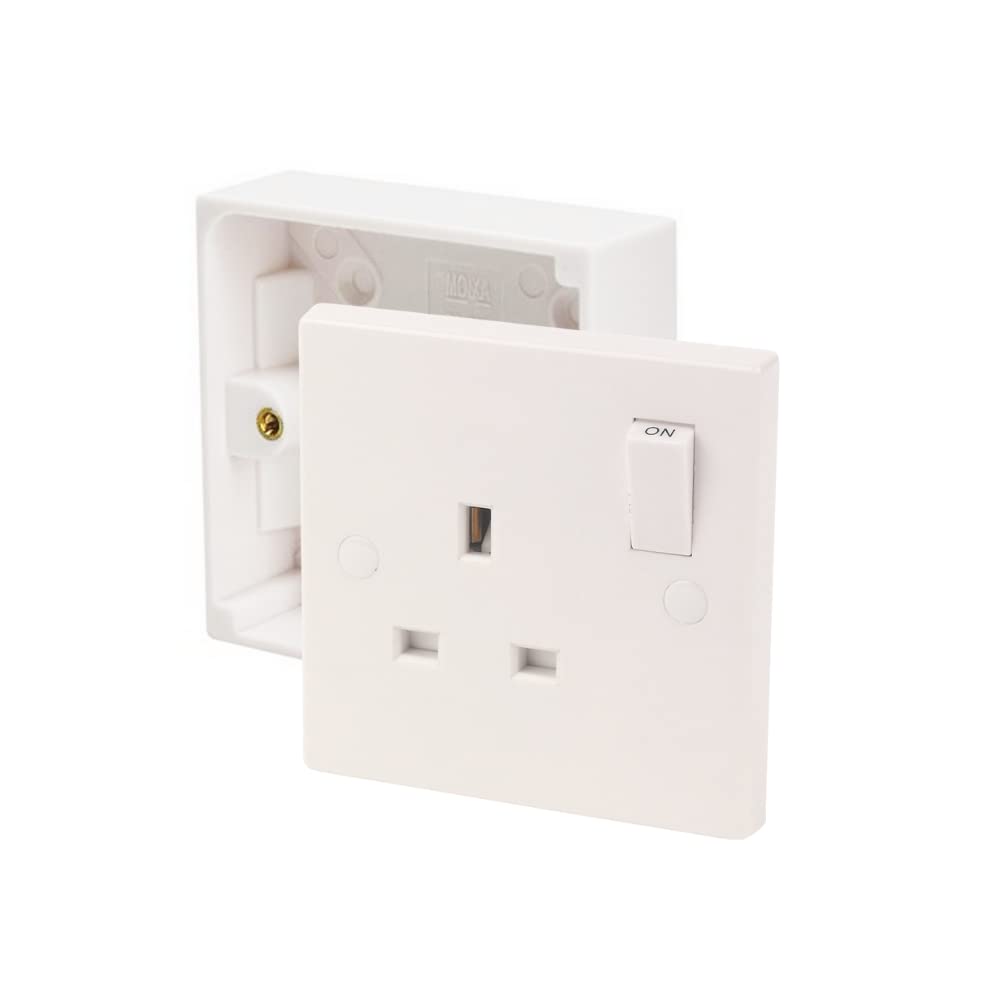 Axiom 13a Single One Gang Switched Socket And Premium Single
