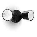 LUTEC P6221B 2000 Lumen 18 Watt LED Dual-Head Floodlight Outdoor, Switch Controlled Waterproof Exterior Security Wall Light for Patio, Garden,Yard-Black