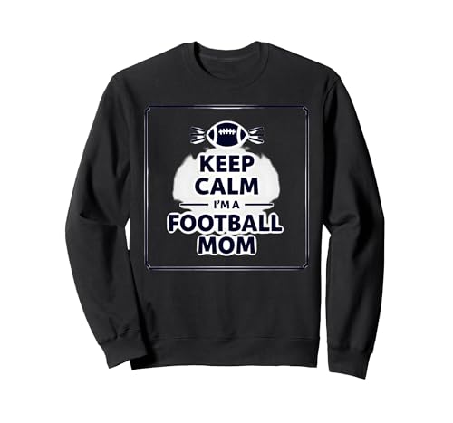 Keep Calm Football Mom Pride Sporty Women Gameday Cita Sudadera, Unisex para Adultos, Negro, S